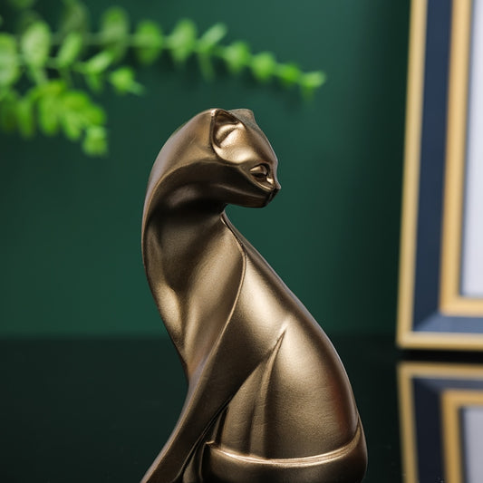Décoration Chat en Résine Bronze