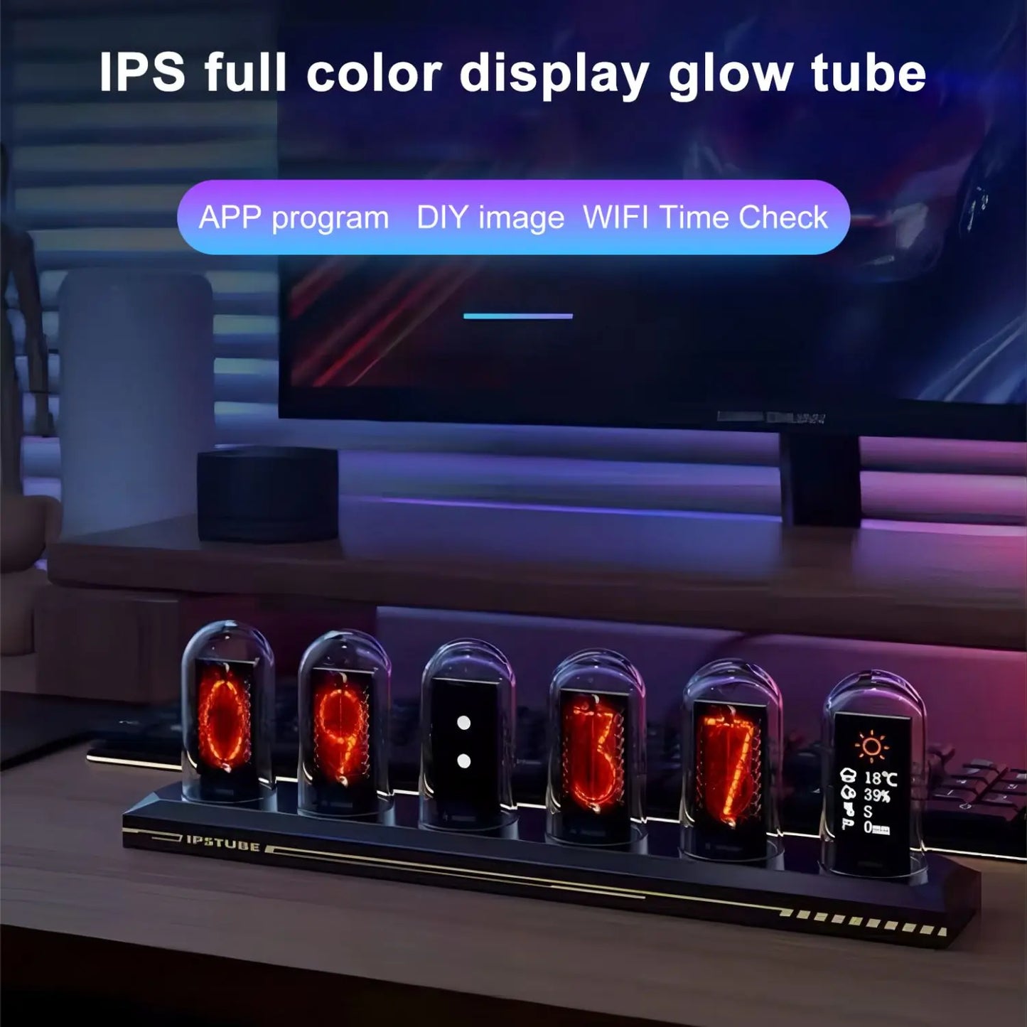 Horloge Nixie RGB à Tubes avec Écran IPS Couleur