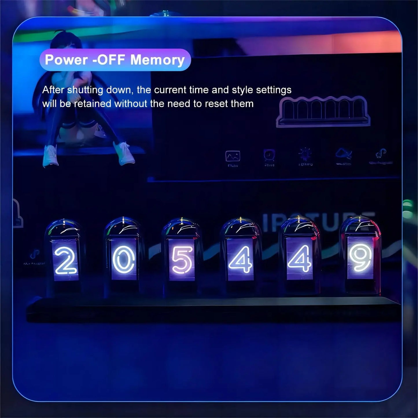 Horloge Nixie RGB à Tubes avec Écran IPS Couleur