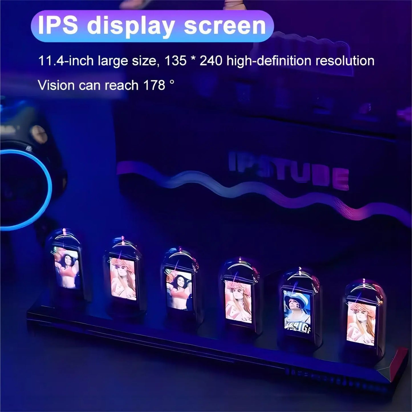 Horloge Nixie RGB à Tubes avec Écran IPS Couleur