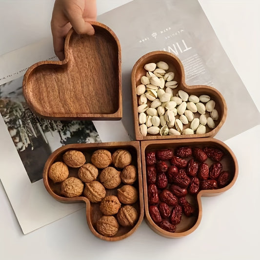 Plateau en bois en forme de cœur – élégant et polyvalent
